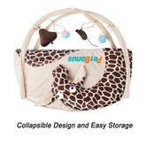 Cat Activity Center- Interactive Play Area Station for Cats, Kittens with Hanging Toys, Foldable Design for Exercise, Napping