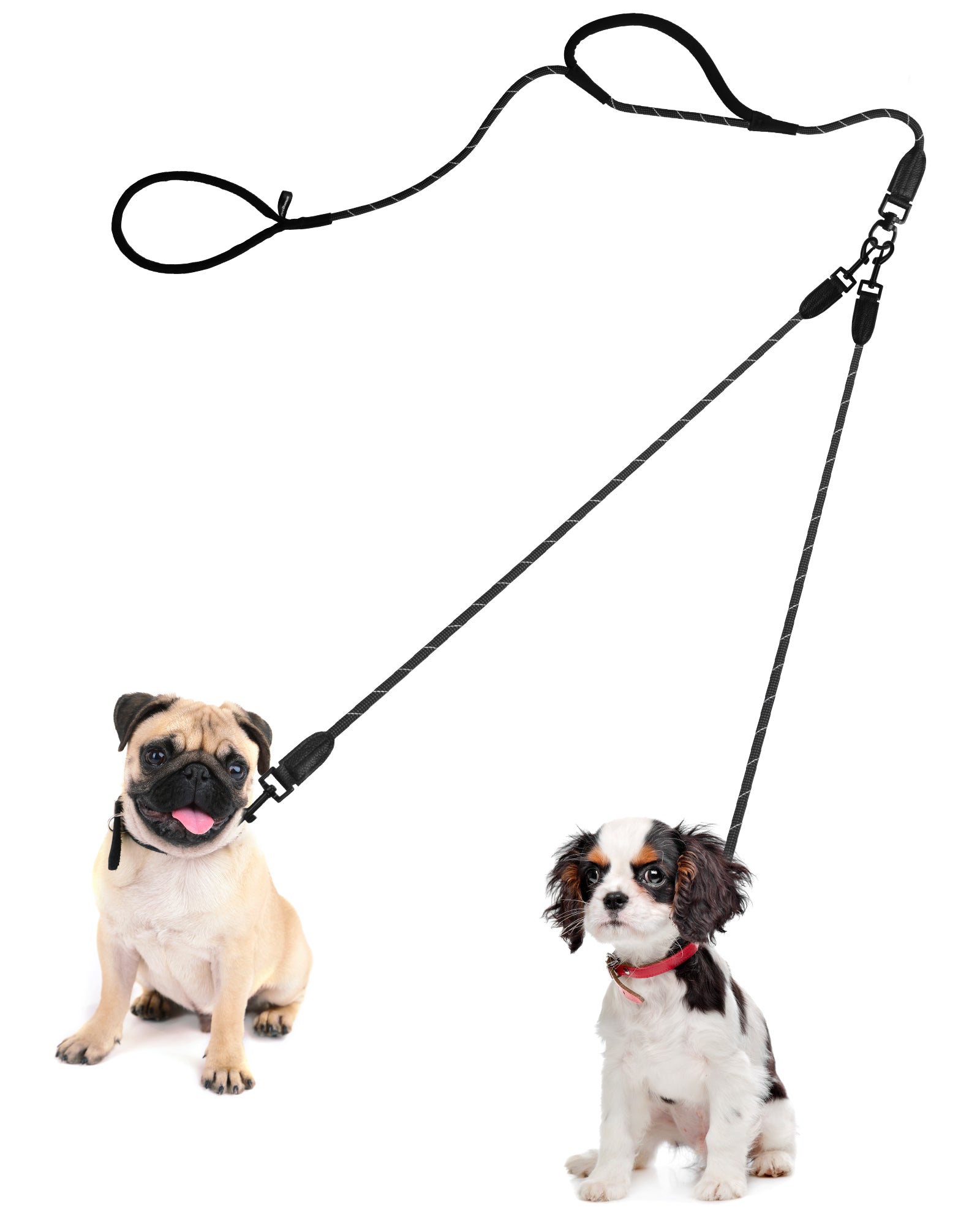 PetBonus Double Dog Leash, Two Dog Leash No Tangle, Reflective Dual le