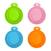 Silicone Pet Can Lids, Dog Cat Food Can Cover, Universal Size Can Tops, 1 fit 3 Standard Size Food Cans, BPA Free Dishwasher Safe 4 Pack Orange + Green + Blue + Pink Feeding & Watering Supplies