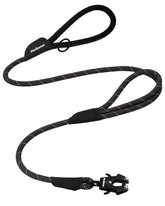 PetBonus Two Handles Dog Leash, 5FT Heavy Duty Pet Rope Leash with Quick Release Metal Clip, Comfortable Durable Traffic Handle, Reflective Training Lead for Medium Large Dogs