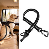 PetBonus Dog Seat Belt for Car, Durable Safe Dog Car Harness for Vehicle, Adjustable Pet Tether Safety Restraint, Elastic Bungee Buffer, Autolocking, Heavy Duty Buckle, Hook Latch, For All Breeds 1 Pack Black