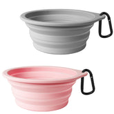 2-Pack Silicone Collapsible Dog Bowls, BPA Free, Dishwasher Safe, Portable& Foldable Travel Bowls with 2 Convenient Carabiners(副本)