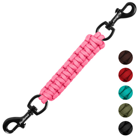 PetBonus Dog Collar Companion, Handmade Backup Safety Strap Clip for Dog Harness, Prong Collar, Pinch Collar, Double Ended Clasp Leash Connector