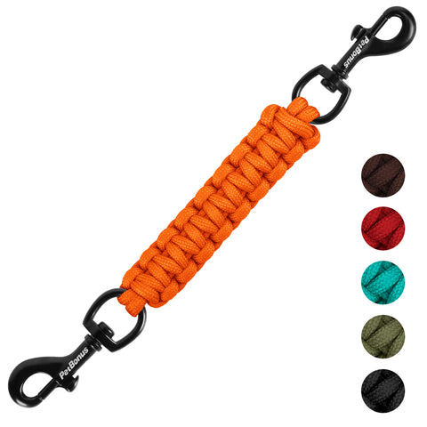 PetBonus Dog Collar Companion, Handmade Backup Safety Strap Clip for Dog Harness, Prong Collar, Pinch Collar, Double Ended Clasp Leash Connector