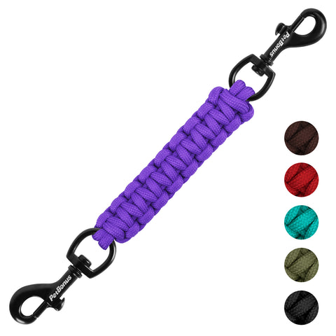 PetBonus Dog Collar Companion, Handmade Backup Safety Strap Clip for Dog Harness, Prong Collar, Pinch Collar, Double Ended Clasp Leash Connector