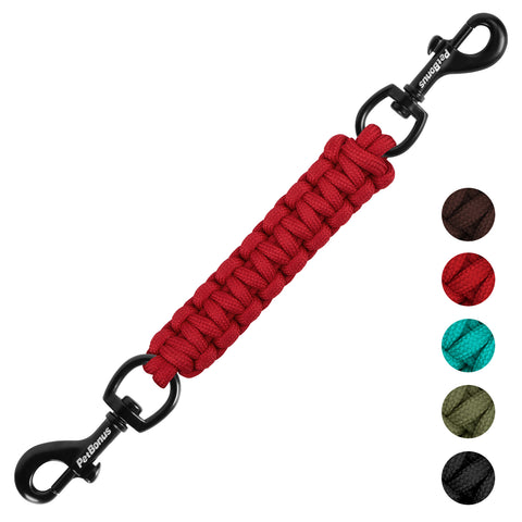 PetBonus Dog Collar Companion, Handmade Backup Safety Strap Clip for Dog Harness, Prong Collar, Pinch Collar, Double Ended Clasp Leash Connector