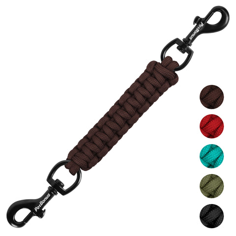 PetBonus Dog Collar Companion, Handmade Backup Safety Strap Clip for Dog Harness, Prong Collar, Pinch Collar, Double Ended Clasp Leash Connector