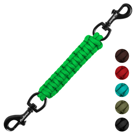 PetBonus Dog Collar Companion, Handmade Backup Safety Strap Clip for Dog Harness, Prong Collar, Pinch Collar, Double Ended Clasp Leash Connector