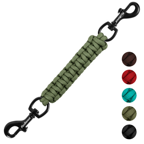 PetBonus Dog Collar Companion, Handmade Backup Safety Strap Clip for Dog Harness, Prong Collar, Pinch Collar, Double Ended Clasp Leash Connector