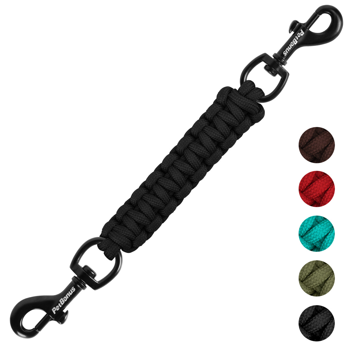 PetBonus Dog Collar Companion, Handmade Backup Safety Strap Clip for Dog Harness, Prong Collar, Pinch Collar, Double Ended Clasp Leash Connector