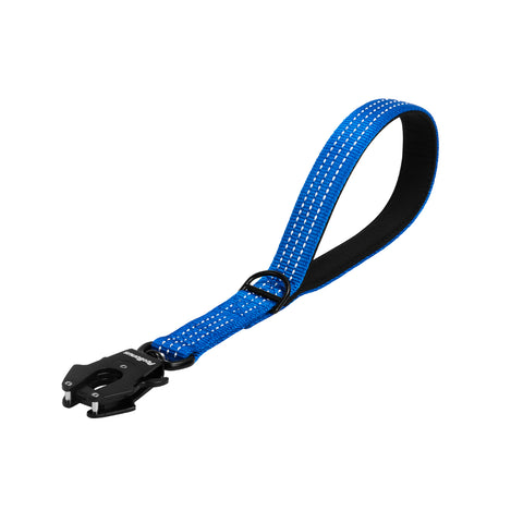 PetBonus Heavy Duty Short Dog Leash, Nylon Traffic Leash with Quick Release Clip, Comfortable Padded Handle, Reflective Training Lead for Medium Large Dogs Dark Blue 12 Inch Dog Leashes