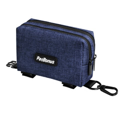 PetBonus Dog Poop Bag Holder, Portable Pet Waste Bag Dispenser, 2 Pouches for Treats and Walking Accessories, Fit All Leashes, Includes 1 Roll of Dog Poop Bags
