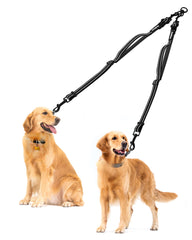 Double Dog Leash Coupler, No Tangle Reflective Detachable Leash Splitter for Walking, Length Adjustable Two Dog Training Leash Attachment for Dogs
