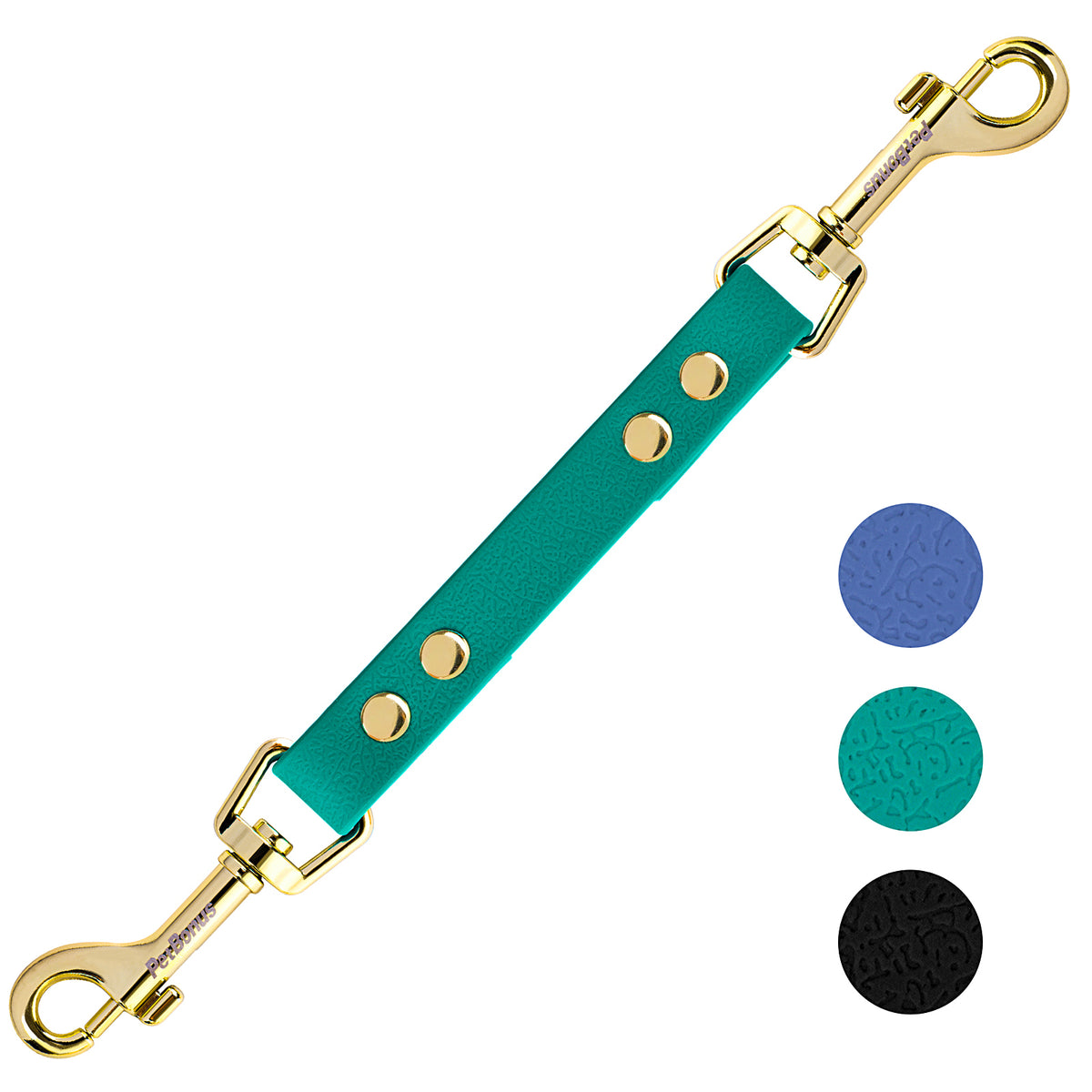 PetBonus Dog Collar Safety Clip, Waterproof Backup Safety Strap for Dog Harness to Prong Collar, Odor Proof Double Ended Clasp Leash Connector for Training Walking Green Pet Leashes