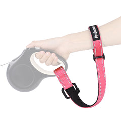 PetBonus Dog Leash Wrist Strap, Safety Strap for Retractable Leash, Lockable Reflective Short Dog Lead with Adjustable Soft Padded Handle for Walking, Extra Layer Security for Pet Stroller