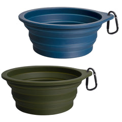 2-Pack Silicone Collapsible Dog Bowls, BPA Free, Dishwasher Safe, Portable& Foldable Travel Bowls with 2 Convenient Carabiners