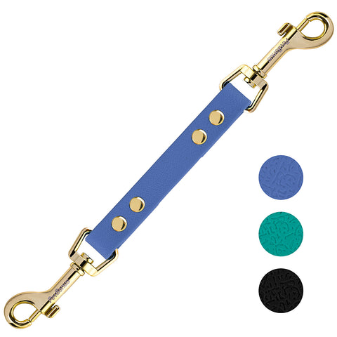 PetBonus Dog Collar Safety Clip, Waterproof Backup Safety Strap for Dog Harness to Prong Collar, Odor Proof Double Ended Clasp Leash Connector for Training Walking Blue Pet Leashes