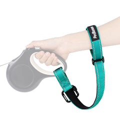 PetBonus Dog Leash Wrist Strap, Safety Strap for Retractable Leash, Lockable Reflective Short Dog Lead with Adjustable Soft Padded Handle for Walking, Extra Layer Security for Pet Stroller