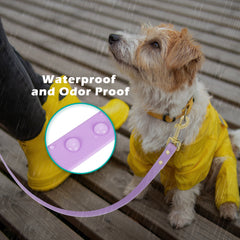 PetBonus Waterproof Dog leash, 5 FT Odor Proof Walking Training lead for Small Medium dog, Adjustable Handle with Side Release Buckle