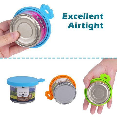 Silicone Pet Can Lids, Dog Cat Food Can Cover, Universal Size Can Tops, 1 fit 3 Standard Size Food Cans, BPA Free Dishwasher Safe Feeding & Watering Supplies