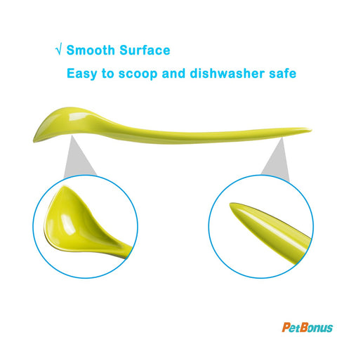 3-Pack Pet Food Can Spoons for Dog Cat Canned Food, Long Handle Special Curved Design for Cans Feeding & Watering Supplies