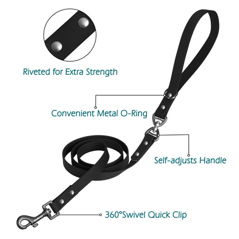 PetBonus Waterproof Dog Leash, 5 FT Odor Proof Walking Training Lead, No Tangle and Easy to Clean Puppy leashes for Small Medium Breeds Dogs