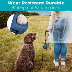 PetBonus Dog Poop Bag Holder, Portable Pet Waste Bag Dispenser, 2 Pouches for Treats and Walking Accessories, Fit All Leashes, Includes 1 Roll of Dog Poop Bags
