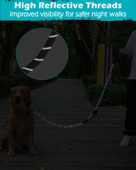 PetBonus Heavy Duty Rope Dog Leash, 5FT 6FT Strong Reflective Pet Training Lead with Swivel Lockable Hook and 2 Comfortable Padded Handles, Puppy Walking leash for Small Medium Large Breeds