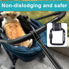 PetBonus Dog Leash Wrist Strap, Safety Strap for Retractable Leash, Lockable Reflective Short Dog Lead with Adjustable Soft Padded Handle for Walking, Extra Layer Security for Pet Stroller