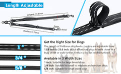 Double Dog Leash Coupler, No Tangle Reflective Detachable Leash Splitter for Walking, Length Adjustable Two Dog Training Leash Attachment for Dogs