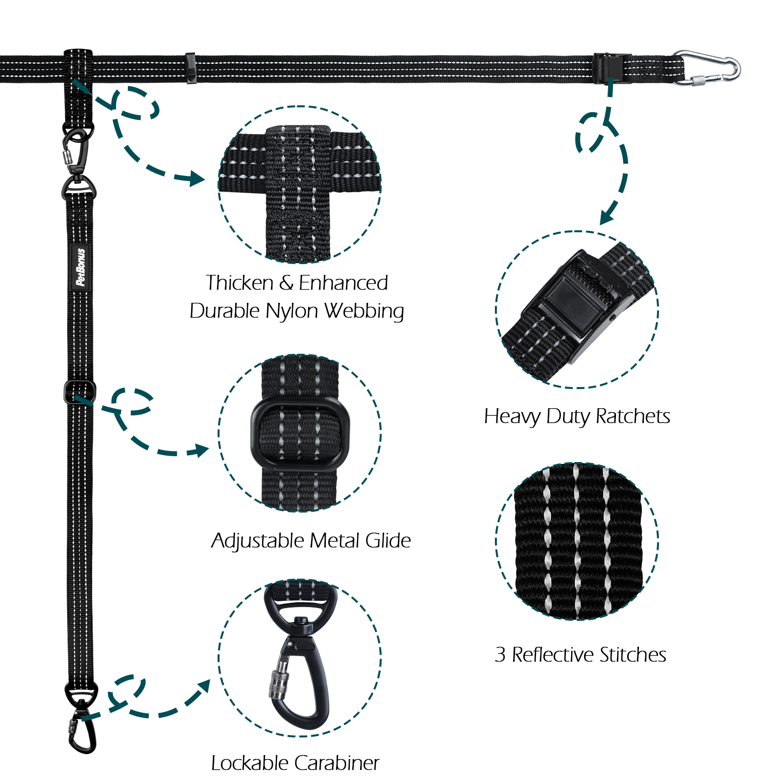 Truck Bed Dog Tether Double Dog Truck Bed Tether Adjustable