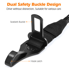 PetBonus Dog Seat Belt for Car, Durable Rope Dog Car Harness Seatbelt for Vehicle, Pet Tether Safety Restraint with Heavy Duty Buckle Hook Latch Lockable Clip for Small Medium Large Breeds