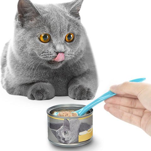 3-Pack Pet Food Can Spoons for Dog Cat Canned Food, Long Handle Special Curved Design for Cans Feeding & Watering Supplies
