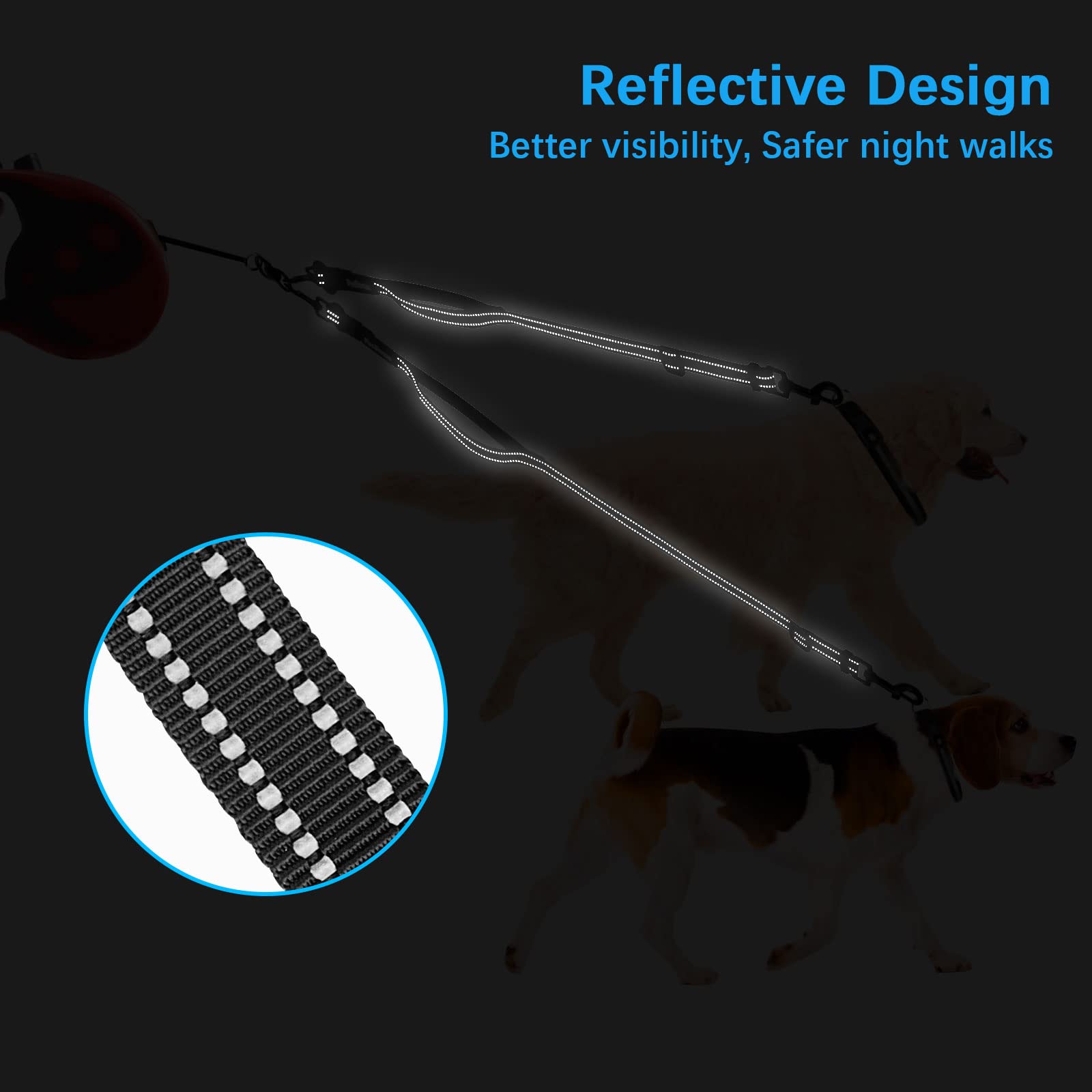 Dog Leash For Large Dogs PetBonus Double Dog Leash, No Tangle Dual