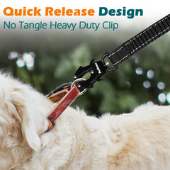 PetBonus Bungee Dog Leash Extension, 18" Shock Absorbing Lead Extender, Heavy Duty Medium Large Dog Leash Attachment, Reflective Nylon Lead Extender for Walking, Running, Biking