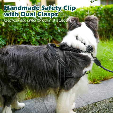 PetBonus Dog Collar Companion, Handmade Backup Safety Strap Clip for Dog Harness, Prong Collar, Pinch Collar, Double Ended Clasp Leash Connector