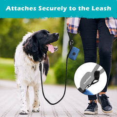 PetBonus Dog Poop Bag Holder, Portable Pet Waste Bag Dispenser, 2 Pouches for Treats and Walking Accessories, Fit All Leashes, Includes 1 Roll of Dog Poop Bags