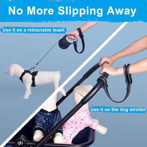 Safety Wrist Strap for Retractable Dog Leash, Reflective Design and Adjustable Soft Padded Handle, Extra Layer Security for Pet Stroller Safety Wrist Strap