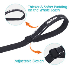 PetBonus Dog Leash Wrist Strap, Safety Strap for Retractable Leash, Lockable Reflective Short Dog Lead with Adjustable Soft Padded Handle for Walking, Extra Layer Security for Pet Stroller