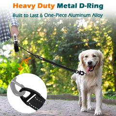 PetBonus Bungee Dog Leash Extension, 18" Shock Absorbing Lead Extender, Heavy Duty Medium Large Dog Leash Attachment, Reflective Nylon Lead Extender for Walking, Running, Biking