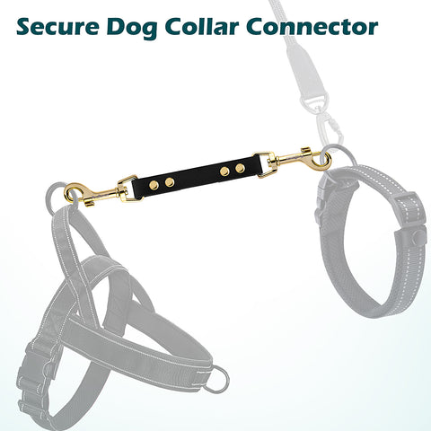 PetBonus Dog Collar Safety Clip, Waterproof Backup Safety Strap for Dog Harness to Prong Collar, Odor Proof Double Ended Clasp Leash Connector for Training Walking Pet Leashes