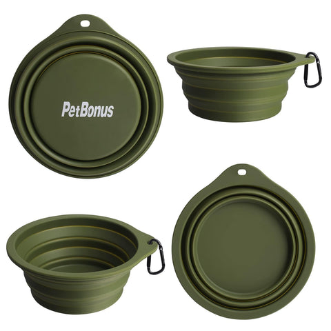 2-Pack Silicone Collapsible Dog Bowls, BPA Free, Dishwasher Safe, Portable& Foldable Travel Bowls with 2 Convenient Carabiners（副本）（副本）