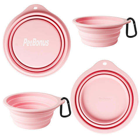 2-Pack Silicone Collapsible Dog Bowls, BPA Free, Dishwasher Safe, Portable& Foldable Travel Bowls with 2 Convenient Carabiners（副本）