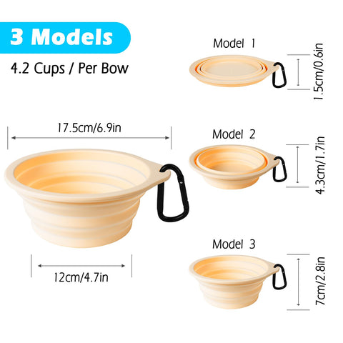 2-Pack Silicone Collapsible Dog Bowls, BPA Free, Dishwasher Safe, Portable& Foldable Travel Bowls with 2 Convenient Carabiners（副本）