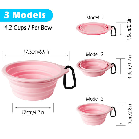 2-Pack Silicone Collapsible Dog Bowls, BPA Free, Dishwasher Safe, Portable& Foldable Travel Bowls with 2 Convenient Carabiners（副本）