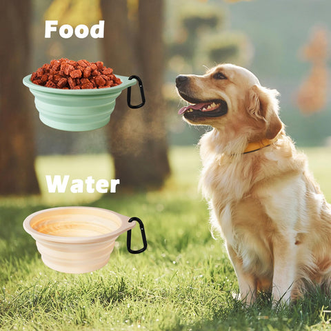 2-Pack Silicone Collapsible Dog Bowls, BPA Free, Dishwasher Safe, Portable& Foldable Travel Bowls with 2 Convenient Carabiners（副本）