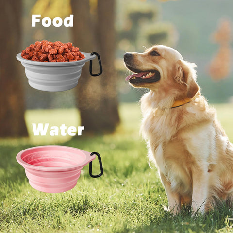 2-Pack Silicone Collapsible Dog Bowls, BPA Free, Dishwasher Safe, Portable& Foldable Travel Bowls with 2 Convenient Carabiners（副本）