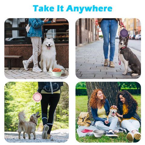 2-Pack Silicone Collapsible Dog Bowls, BPA Free, Dishwasher Safe, Portable& Foldable Travel Bowls with 2 Convenient Carabiners（副本）