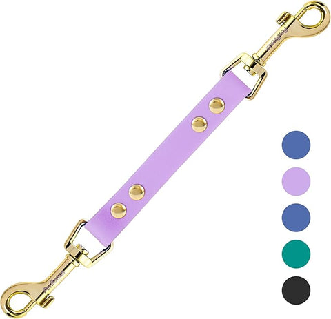 PetBonus Dog Collar Safety Clip, Waterproof Backup Safety Strap for Dog Harness to Prong Collar, Odor Proof Double Ended Clasp Leash Connector for Training Walking Purple Pet Leashes