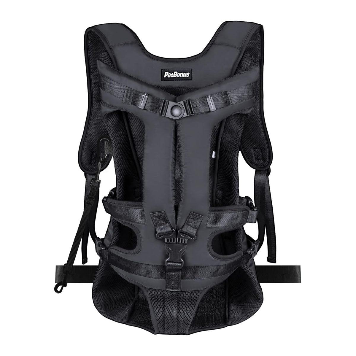 Patented Pet Front Carrier Backpacks, Adjustable & Breathable, Legs Out Easy-fit Dog Chest Carrier for Medium Small Dogs